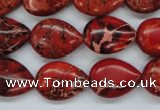 CSE174 13*18mm flat teardrop dyed natural sea sediment jasper beads