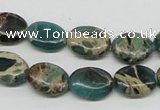 CSE5011 15.5 inches 10*14mm oval natural sea sediment jasper beads