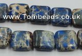 CSE53 15.5 inches 16*16mm square dyed natural sea sediment jasper beads