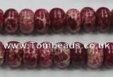 CSE66 15.5 inches 8*12mm rondelle dyed natural sea sediment jasper beads