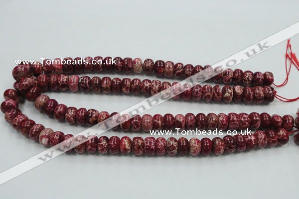 CSE66 15.5 inches 8*12mm rondelle dyed natural sea sediment jasper beads