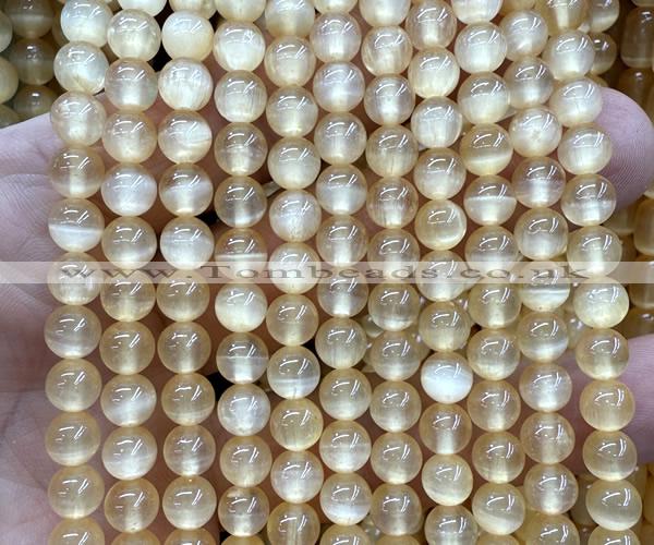 CSE730 15 inches 6mm round selenite beads wholesale