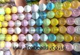 CSE751 15 inches 8mm round rainbow selenite beads wholesale