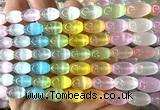 CSE755 15 inches 8*12mm rice rainbow selenite beads wholesale