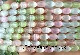 CSE764 15 inches 6*9mm rice colorful selenite beads wholesale