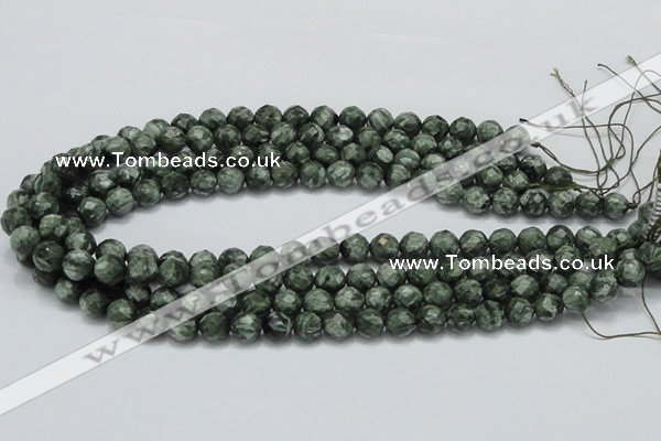 CSH07 15.5 inches 10mm faceted round natural seraphinite beads