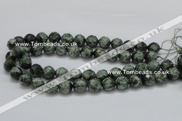 CSH10 15.5 inches 16mm faceted round natural seraphinite beads