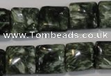 CSH103 15.5 inches 14*14mm square natural seraphinite gemstone beads