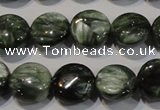 CSH120 15.5 inches 8mm flat round natural seraphinite gemstone beads