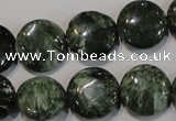 CSH124 15.5 inches 16mm flat round natural seraphinite gemstone beads