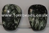 CSH145 Top-drilled 22*30mm trapezoid natural seraphinite gemstone beads