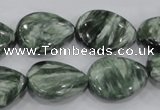 CSH51 15*20mm flat teardrop natural seraphinite gemstone beads