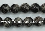 CSI03 15.5 inches 12mm round silver scale stone beads wholesale