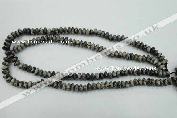 CSI04 15.5 inches 4*8mm rondelle silver scale stone beads wholesale