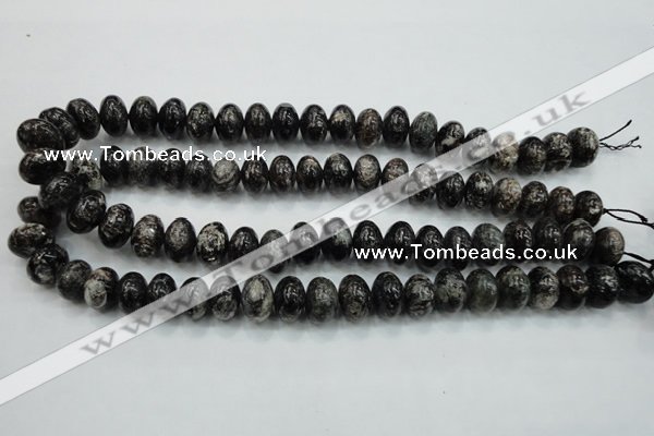 CSI06 15.5 inches 10*14mm rondelle silver scale stone beads wholesale