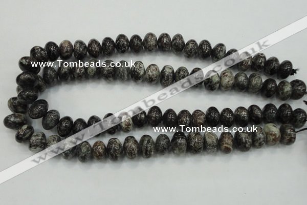 CSI07 15.5 inches 10*15mm rondelle silver scale stone beads wholesale