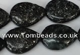 CSI106 15.5 inches 18*25mm flat teardrop silver scale stone beads