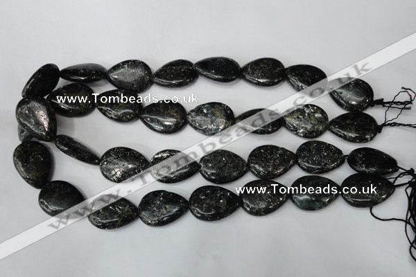 CSI106 15.5 inches 18*25mm flat teardrop silver scale stone beads