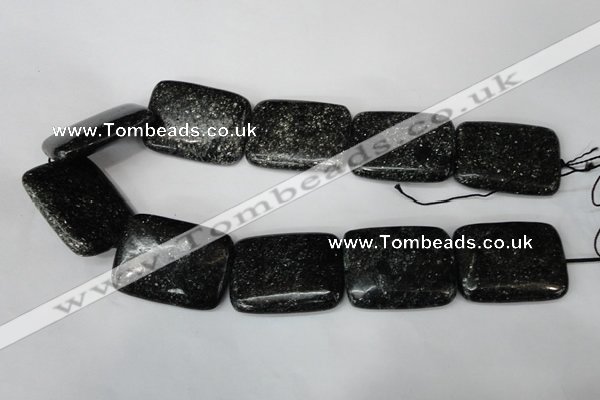 CSI119 15.5 inches 30*40mm rectangle silver scale stone beads