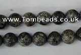 CSI12 15.5 inches 8mm round silver scale stone beads wholesale