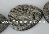 CSI40 15.5 inches 30*40mm flat teardrop silver scale stone beads wholesale