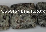 CSI60 15.5 inches 30*30mm square silver scale stone beads wholesale