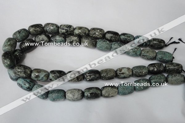 CSI65 15.5 inches 13*18mm drum silver scale stone beads wholesale