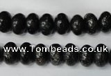 CSI68 15.5 inches 6*10mm rondelle silver scale stone beads wholesale