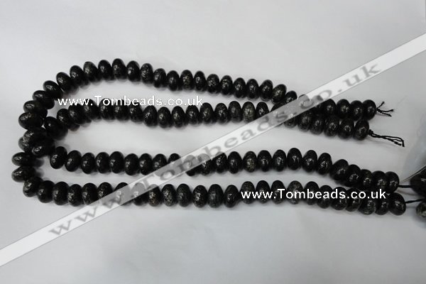 CSI68 15.5 inches 6*10mm rondelle silver scale stone beads wholesale