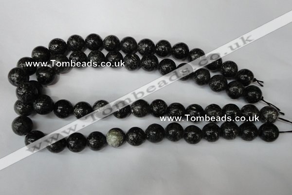 CSI75 15.5 inches 14mm round silver scale stone beads wholesale