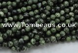 CSJ01 15.5 inches 4mm round green silver line jasper beads wholesale