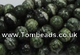 CSJ03 15.5 inches 8mm round green silver line jasper beads wholesale