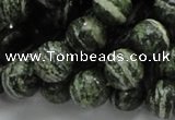 CSJ05 15.5 inches 12mm round green silver line jasper beads wholesale