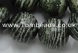 CSJ09 15.5 inches 20mm round green silver line jasper beads wholesale