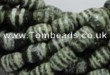 CSJ14 15.5 inches 8*12mm egg-shaped green silver line jasper beads