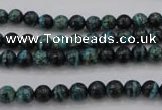 CSJ210 15.5 inches 6mm round dyed green silver line jasper beads