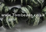 CSJ23 15.5 inches 15*20mm teardrop green silver line jasper beads