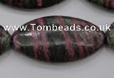 CSJ275 15.5 inches 20*40mm marquise dyed green silver line jasper beads