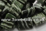 CSJ37 15.5 inches 13*18mm rectangle green silver line jasper beads