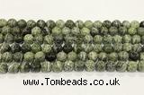 CSJ508 15.5 inches 8mm round green silver line jasper beads wholesale