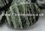 CSJ56 15.5 inches 30*40mm oval green silver line jasper beads