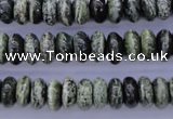 CSJ88 15.5 inches 5*10mm rondelle green silver line jasper beads