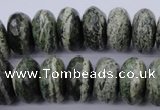 CSJ93 15.5 inches 10*20mm faceted rondelle green silver line jasper beads