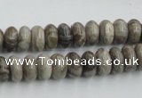 CSL02 15.5 inches 5*10mm rondelle silver leaf jasper beads wholesale