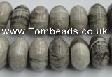 CSL03 15.5 inches 9*16mm rondelle silver leaf jasper beads wholesale