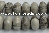 CSL03 15.5 inches 9*16mm rondelle silver leaf jasper beads wholesale