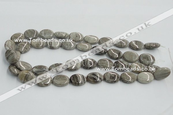 CSL05 15.5 inches 15*20mm oval silver leaf jasper beads wholesale