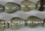 CSL105 15.5 inches 15*20mm teardrop silver leaf jasper beads wholesale