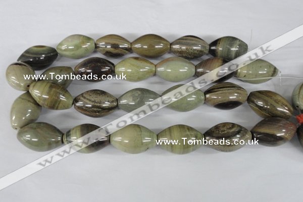 CSL106 15.5 inches 22*30mm rice silver leaf jasper beads wholesale