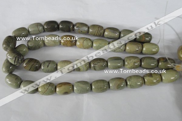 CSL107 15.5 inches 16*20mm drum silver leaf jasper beads wholesale